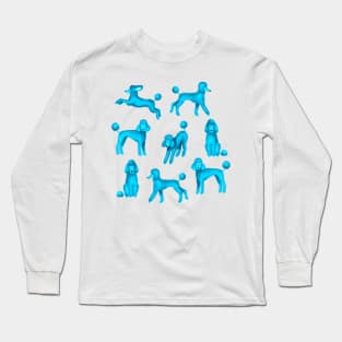 Blue Poodles Long Sleeve T-Shirt